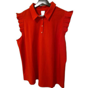 ✅ NEW Chicos 2 (Large) Women's blouse, orange, ruffle shirt sleeve